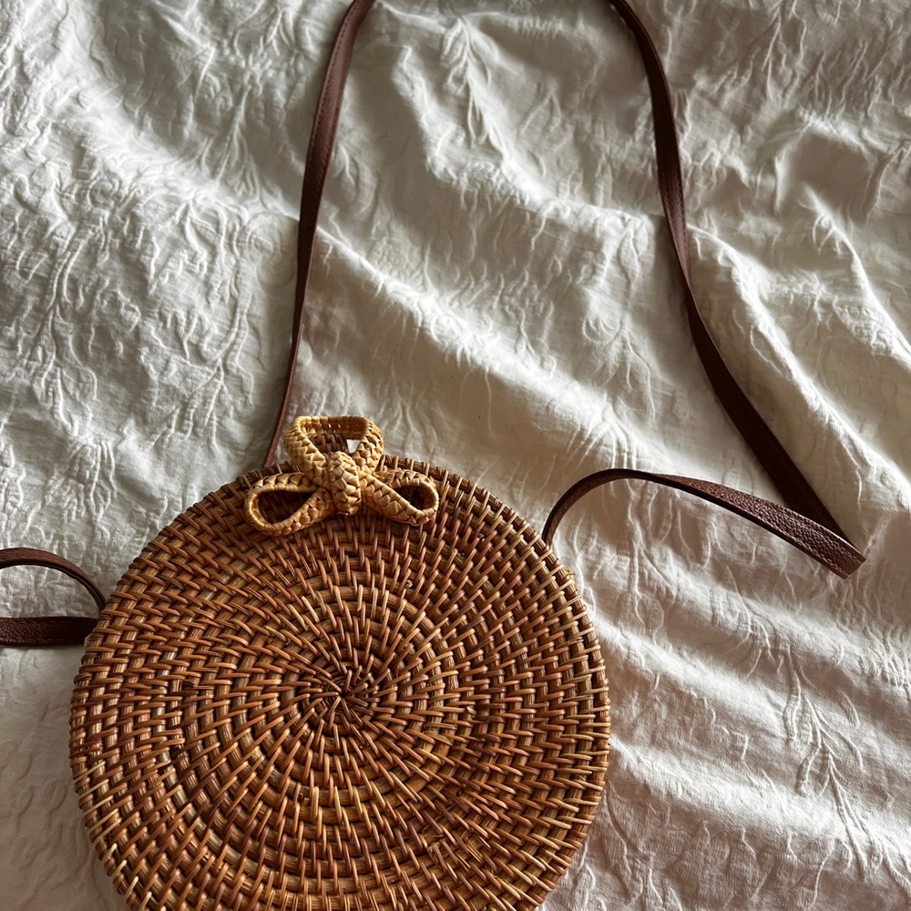 Brown Woven Crossbody Bag